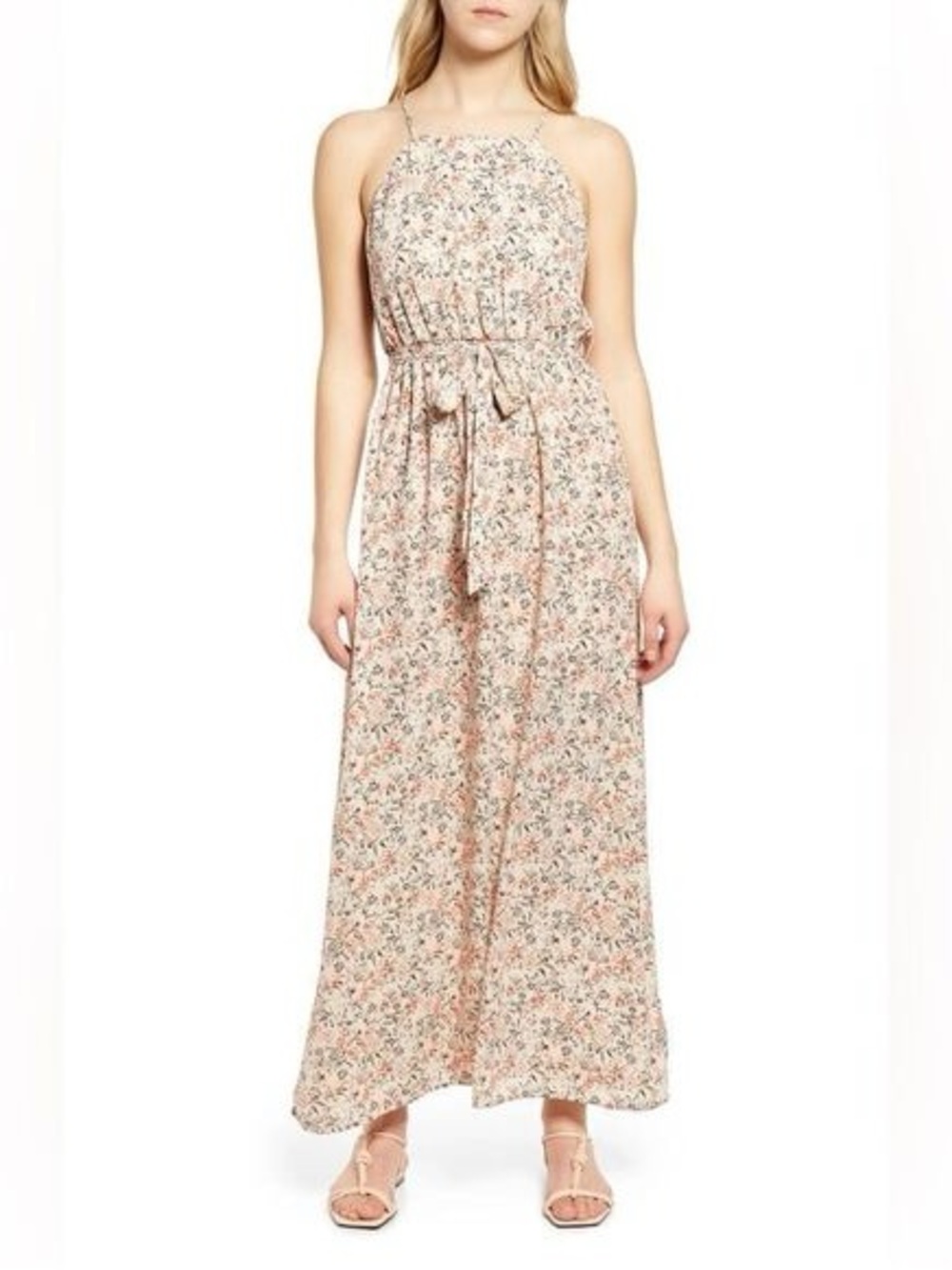 Halogen Floral Print Halter Maxi Dress